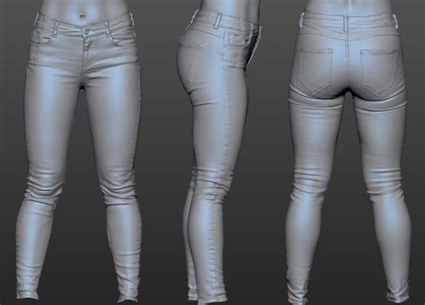 Jeans Cleaned Scan With 8k Color Texture 6 000 000 Polygons 8k Color Texture Zbrush 4r7 P3