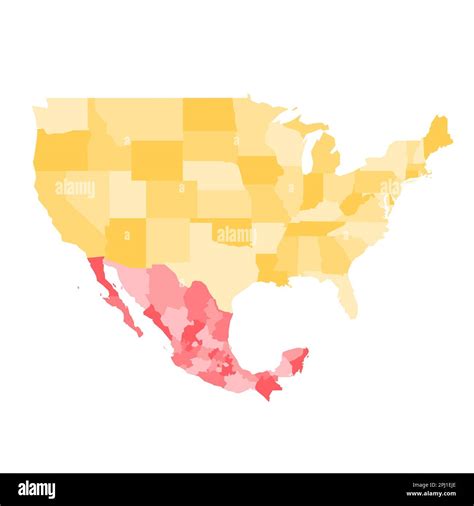 Estados Unidos Y M Xico Mapa Pol Tico De Las Divisiones Administrativas The Best Porn