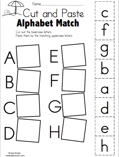 Summer Alphabet Match - Cut and Paste - Made By Teachers