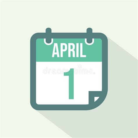 Calendar Icon Of 1 April Vector Stock Vector Illustration Of Plan
