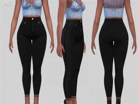 The Sims Resource Nasty Girl Black Denim Jeans By Pinkzombiecupcakes