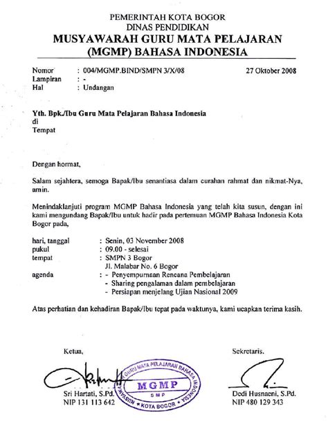 Contoh Surat Undangan Resmi Untuk Berbagai Keperluan