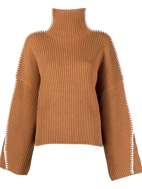 Rag And Bone Ingrid Ribbed Knit Turtleneck Sweater In Brown Lyst Canada