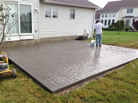 Stamped concrete patio in Madison Ohio | Concrete backyard, Concrete