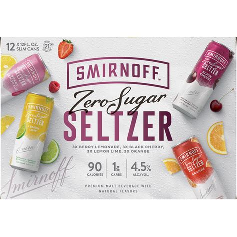 Smirnoff Hard Seltzer Zero Sugar Assorted 12 Fl Oz Instacart