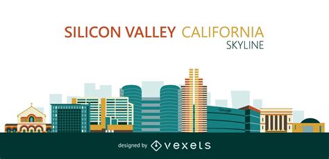 Flat Silicon Valley Skyline Vector Download