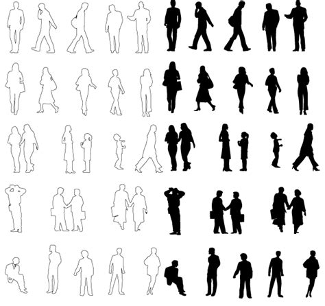 People Silhouettes Vector Free Pack Download Free Vector Art Free
