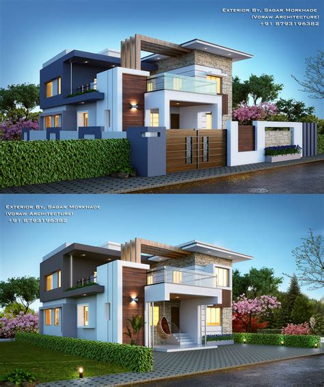 Modern House Bungalow Exterior By Arsagar Morkhade Vdraw