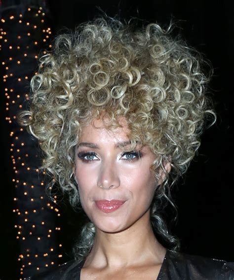 Leona Lewis Medium Curly Casual Afro Updo Hairstyle ...