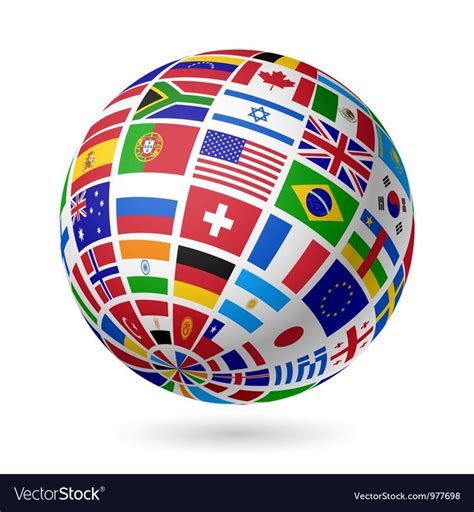 Flags globe Royalty Free Vector Image - VectorStock , #Ad, #Royalty, # ...