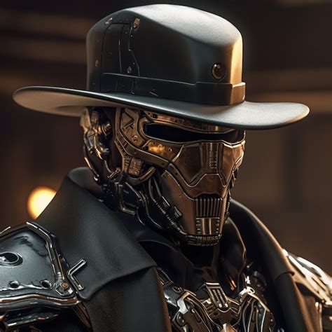 Premium Ai Image Imposing Robot Cowboy A Cinematic Storytelling In