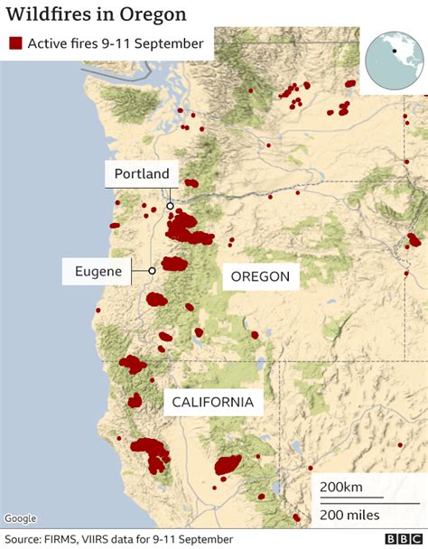 Oregon Wildfires Half A Million People Flee Dozens Of Infernos Bbc News