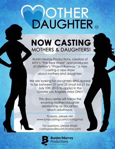 Now Casting Mothers And Daughters In L A Auditions Free