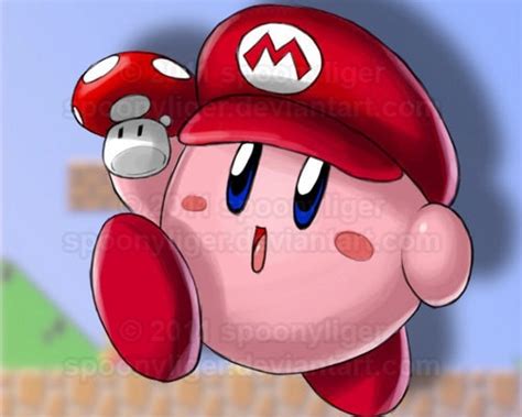 Items Similar To Kirby Mario Hat Print On Etsy