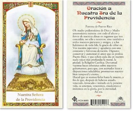 Nuestra Senora De La Providencia Laminated Prayer Card Discount