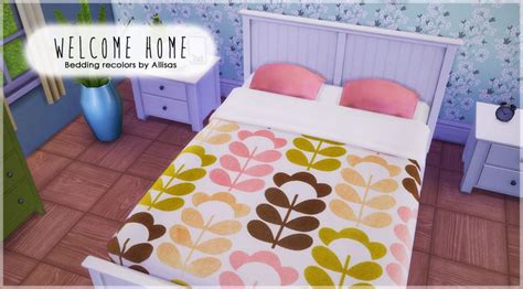 Allisas — Welcome Home 14 Bedding Recolors For Double And Sims 4