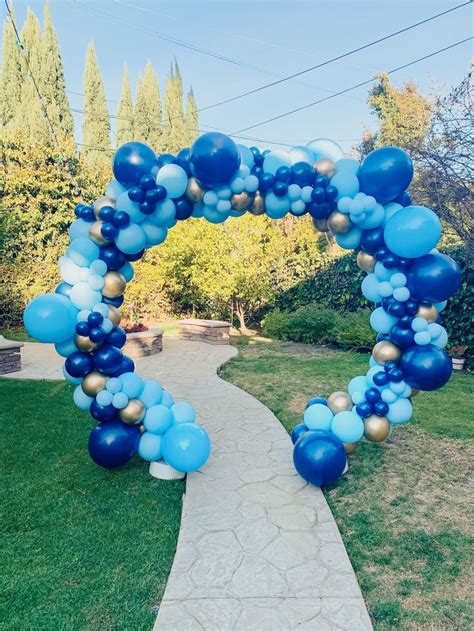 Blue Balloon Arch In Blue Balloons Balloon Arch Sprinkle Party