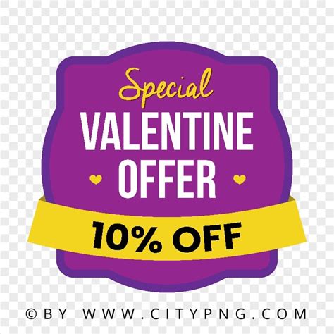 hd special valentine offer discount 10 off purple sign png citypng
