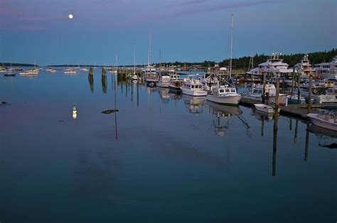 Full Moon Reflections On Southwest Harbor By Paul Mangold Southwest