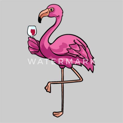Flamingo Drink Wine Pink Party Funny Cute T Womens Premium T Shirt