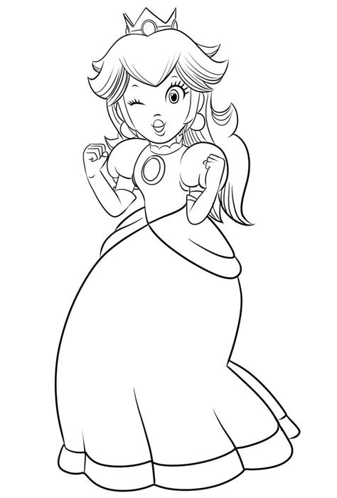 Dibujo De Princesa Peach De Super Mario Bros Para Colorear