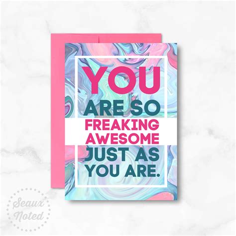 You Are So Freaking Awesome Just As You Are Greeting Card Etsy