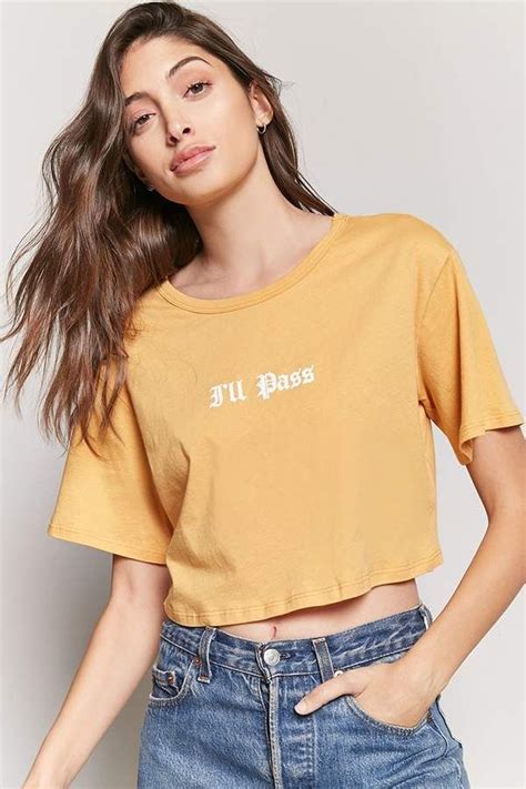forever 21 i ll pass graphic tee crop top shirts crop tops tees for women clothes for women