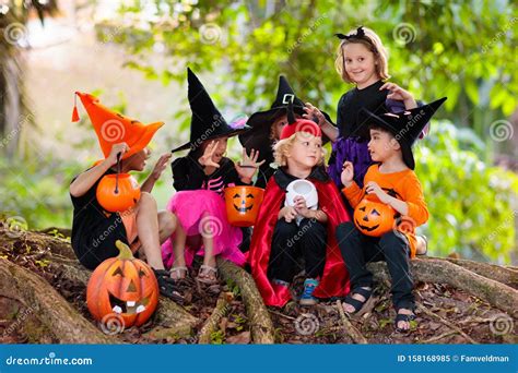 Kids Trick Or Treat Halloween Fun For Children Stock Image Image Of