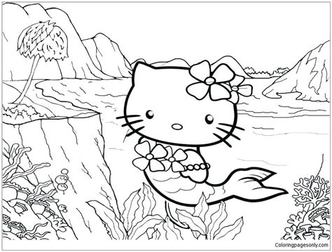Hello Kitty Mermaid 1 Coloring Page Free Printable Coloring Pages