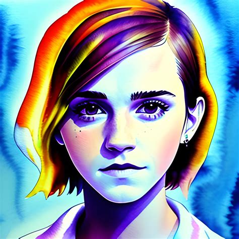 Water Color Emma Watson Trippy 3d 3d Arthub Ai