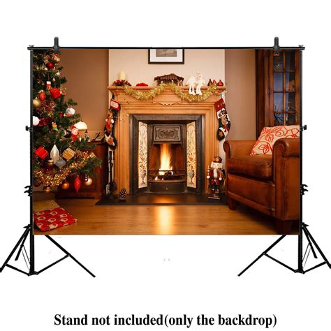 Hellodecor Polyester Fabric 7x5ft Christmas Living Room Photography