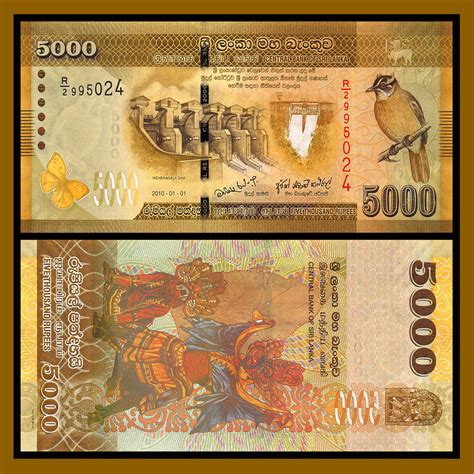 Sri Lanka 5000 5000 Rupees 2010 P 128a Unc Ebay