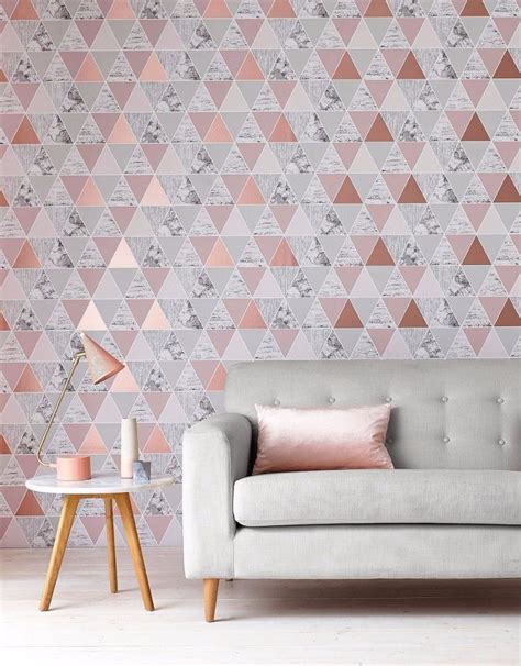 Papel de parede rose gold an embossed tree 3d wallpaper. Wallpaper design ideas for your living room | Geometric ...