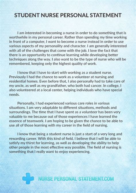 Pin On Student Nurse Personal Statement