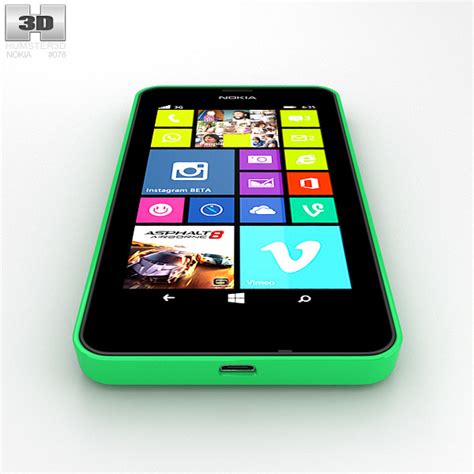 Nokia Lumia 630 Bright Green 3d Model Humster3d