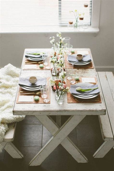 Dining table, 4 chairs and bench w/curved arms. 32 Indoor Picnic Table Ideas For A Relaxed Feel - DigsDigs