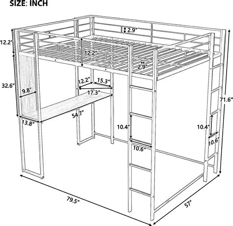 Buy Full Loft Beds Metal Bed Frame Loft Bed With Desk And Bookcase Full Size Loft Bed For Dorm