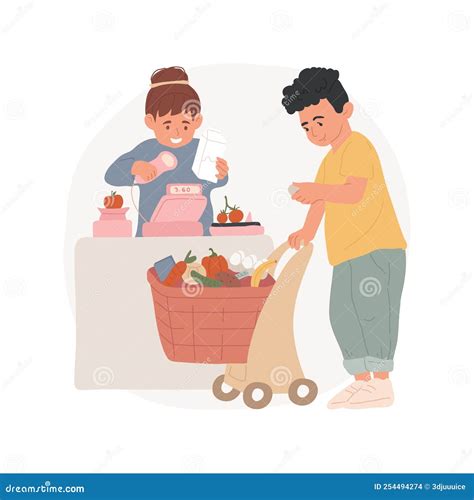 Grocery Store Game Isolated Cartoon Vector Illustration. Stock Vector