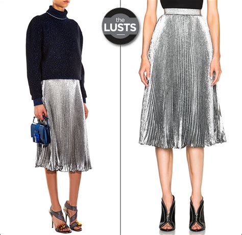 five ways to wear the coveted metallic pleated skirt for the holidays
