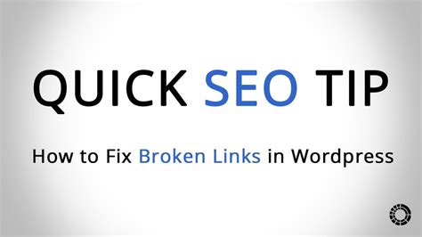 How To Fix Broken Links In Wordpress Youtube