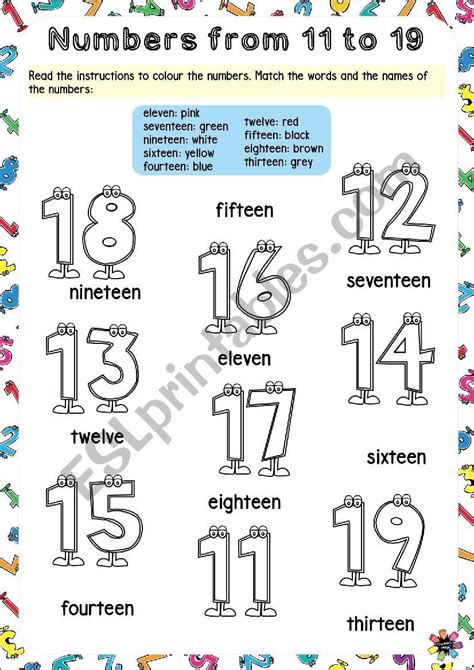 Making Numbers 11 To 19 Worksheets
