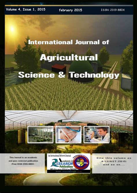 International Journal Of Agricultural Science And Technology Issn 2