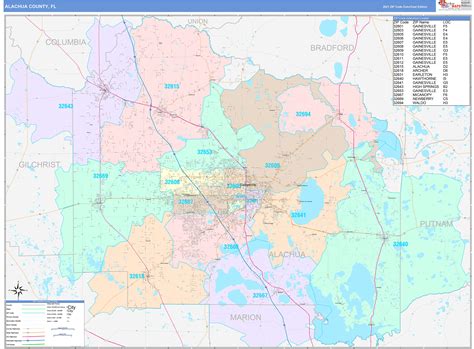 Alachua County, FL Wall Map Color Cast Style by MarketMAPS - MapSales