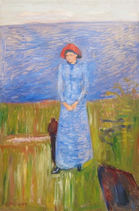 Woman In Blue Against Blue Water Edvard Munch Artwork On USEUM