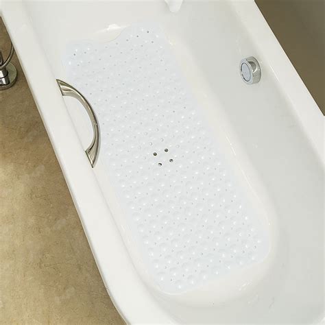 Bath Tub Shower Mat Extra Long X Inches Non Slip With Drain