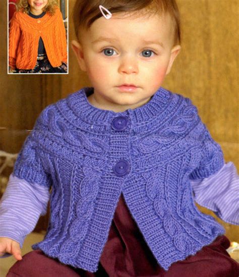 Baby Girls Cardigan Knitting Pattern Toddler Round Neck Long And Short