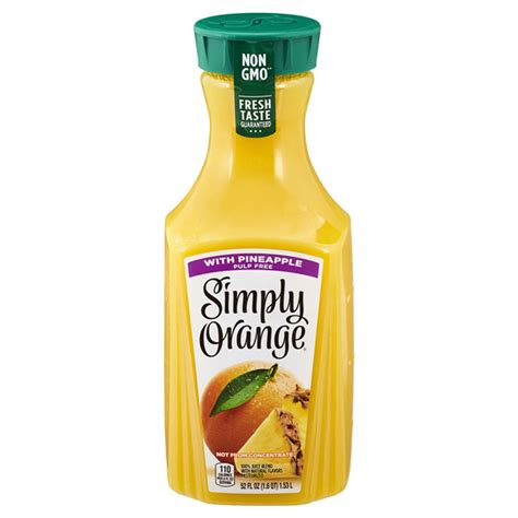 Simply Orange Juice With Pineapple 52 Oz Dairy Meijer Grocery
