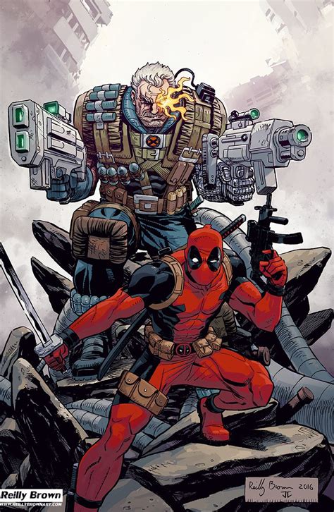 Cable And Deadpool By Reillybrown On Deviantart Comic Book Artwork
