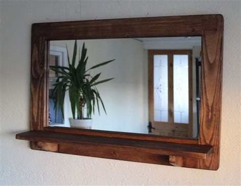 Wood Wall Mirror With Shelf Bedroomwallmirrordark Mirror Wall
