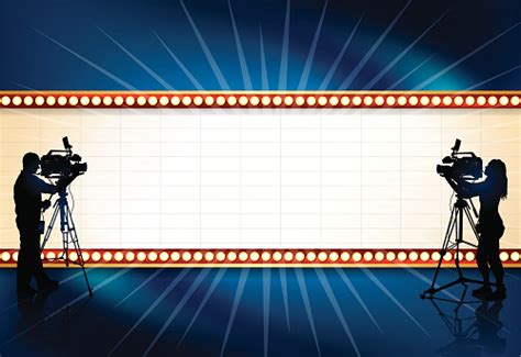 Film Video Television Production Theater Marquee Background Stock